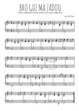 Téléchargez l'arrangement pour piano de la partition de Bro gozh ma zadou en PDF